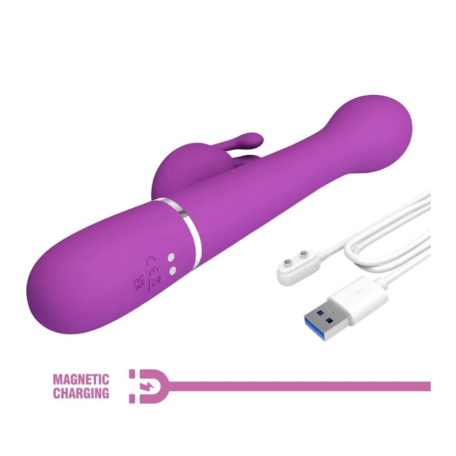 PRETTY LOVE - DEJON 3 IN 1 MULTIFUNCTION RABBIT VIBRATOR  PURPLE
